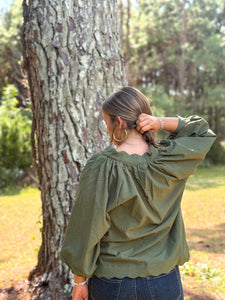 Rebecca Blouse :: Olive :: S-2X