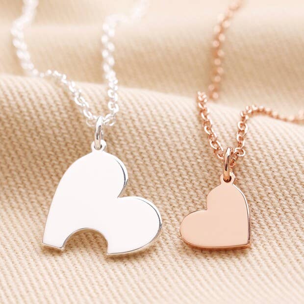 Puzzle Heart Necklace Set