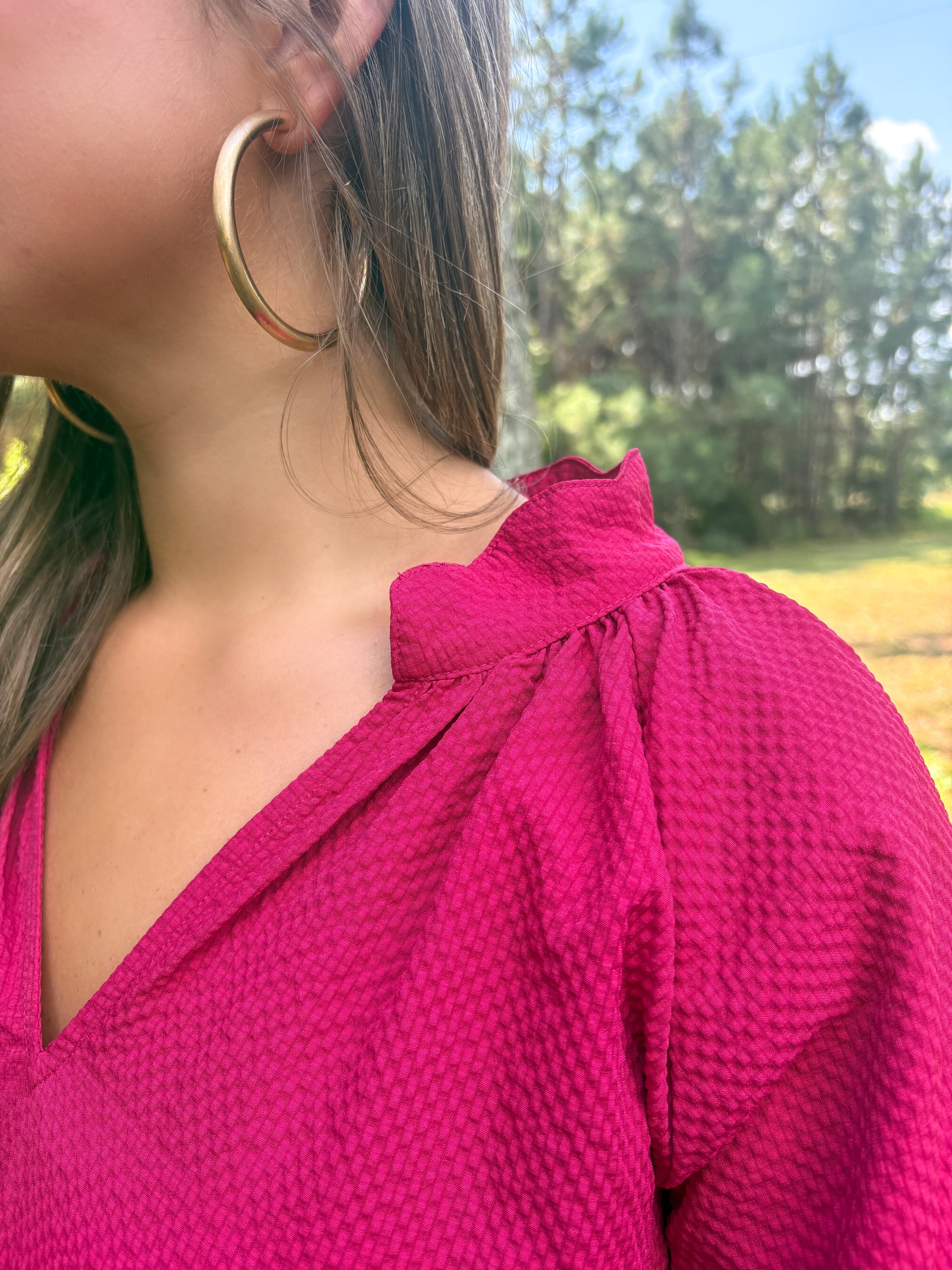 Rebecca Blouse :: Crimson :: S-2X
