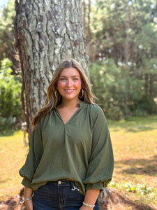Rebecca Blouse :: Olive :: S-2X