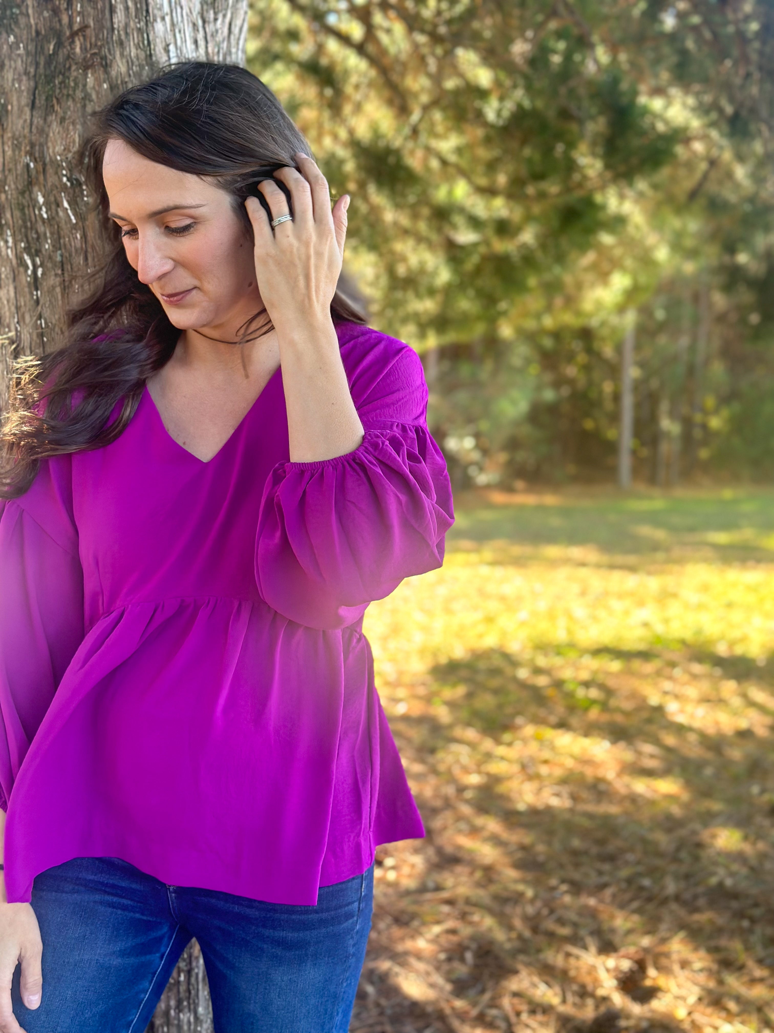 Miranda Blouse :: Purple :: S-2X