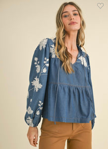 Aster Floral Embroidered Blouse :: S-L