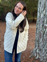 Load image into Gallery viewer, Quilted Floral Jacket :: Cream :: S-L
