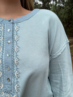 Load image into Gallery viewer, Skye Embroidered Henley :: S-L
