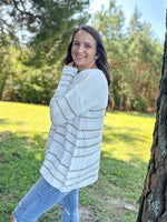 Load image into Gallery viewer, Delta Gold Stripe Sweater :: S-3X
