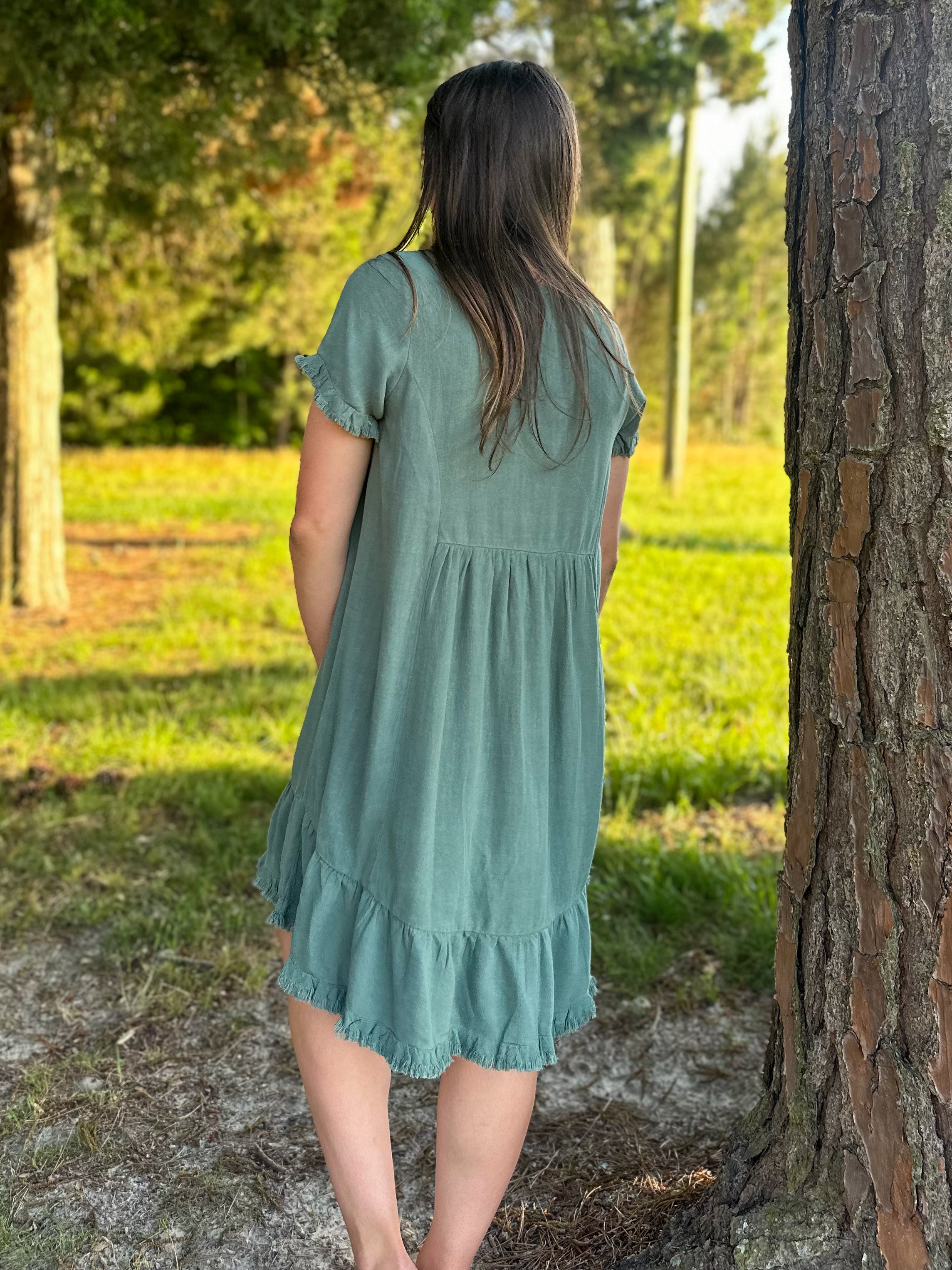 Lagoon Linen Dress :: S-2X