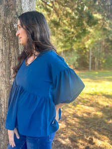 Miranda Blouse :: Teal :: S-2X