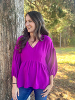 Load image into Gallery viewer, Miranda Blouse :: Purple :: S-2X
