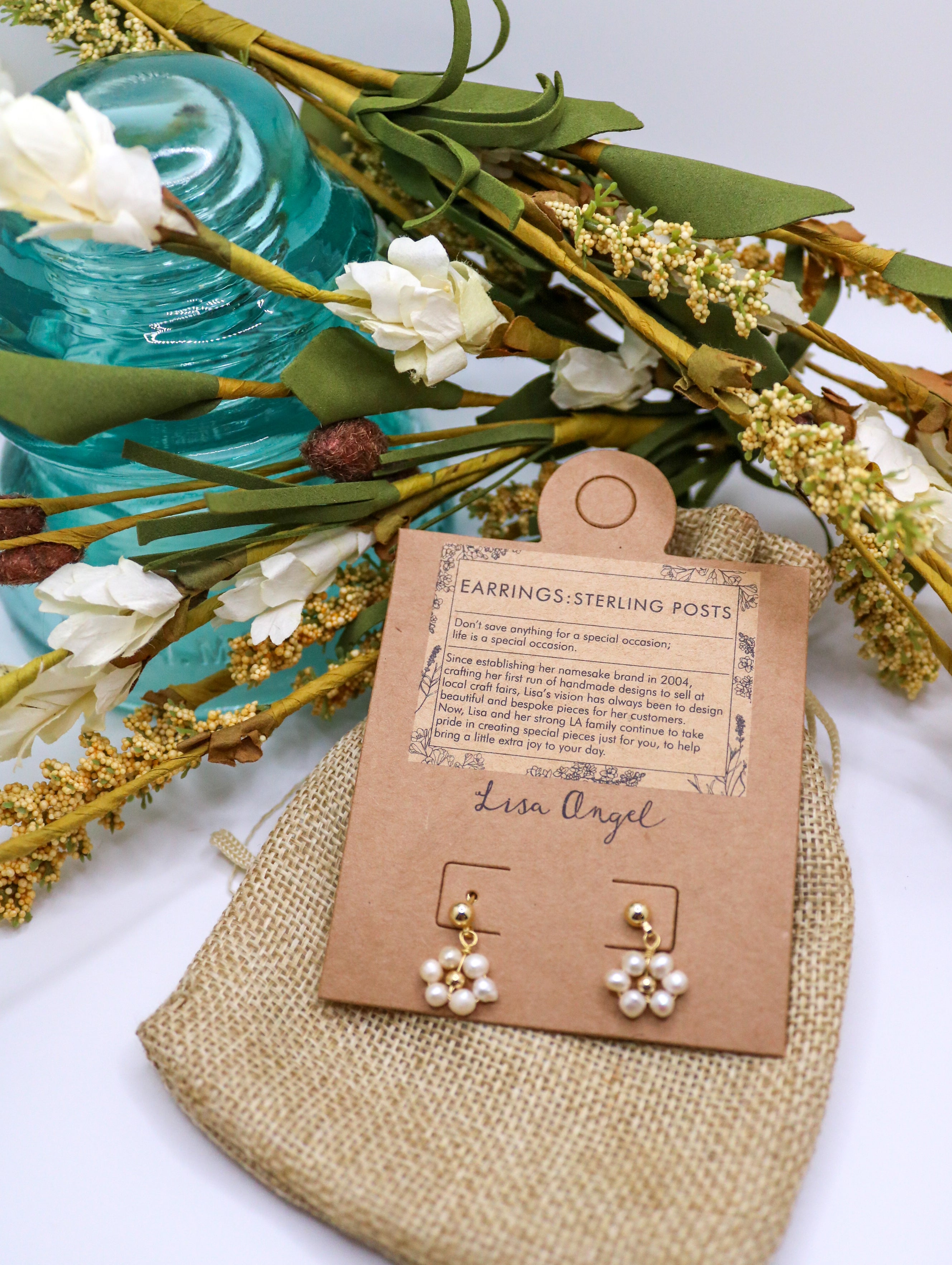 Pearl Daisy Drop Earrings