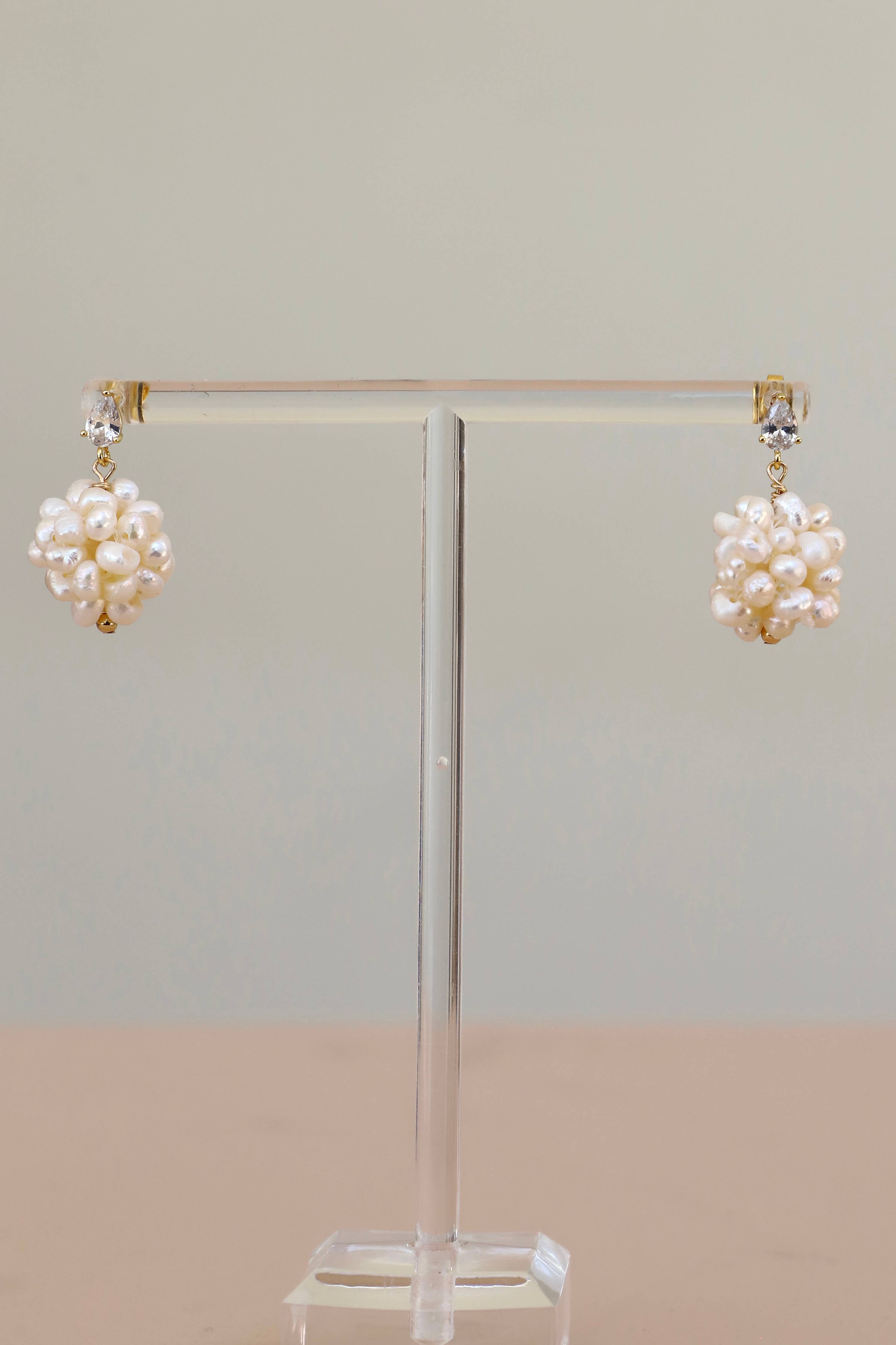 Pearl Cluster Earrings