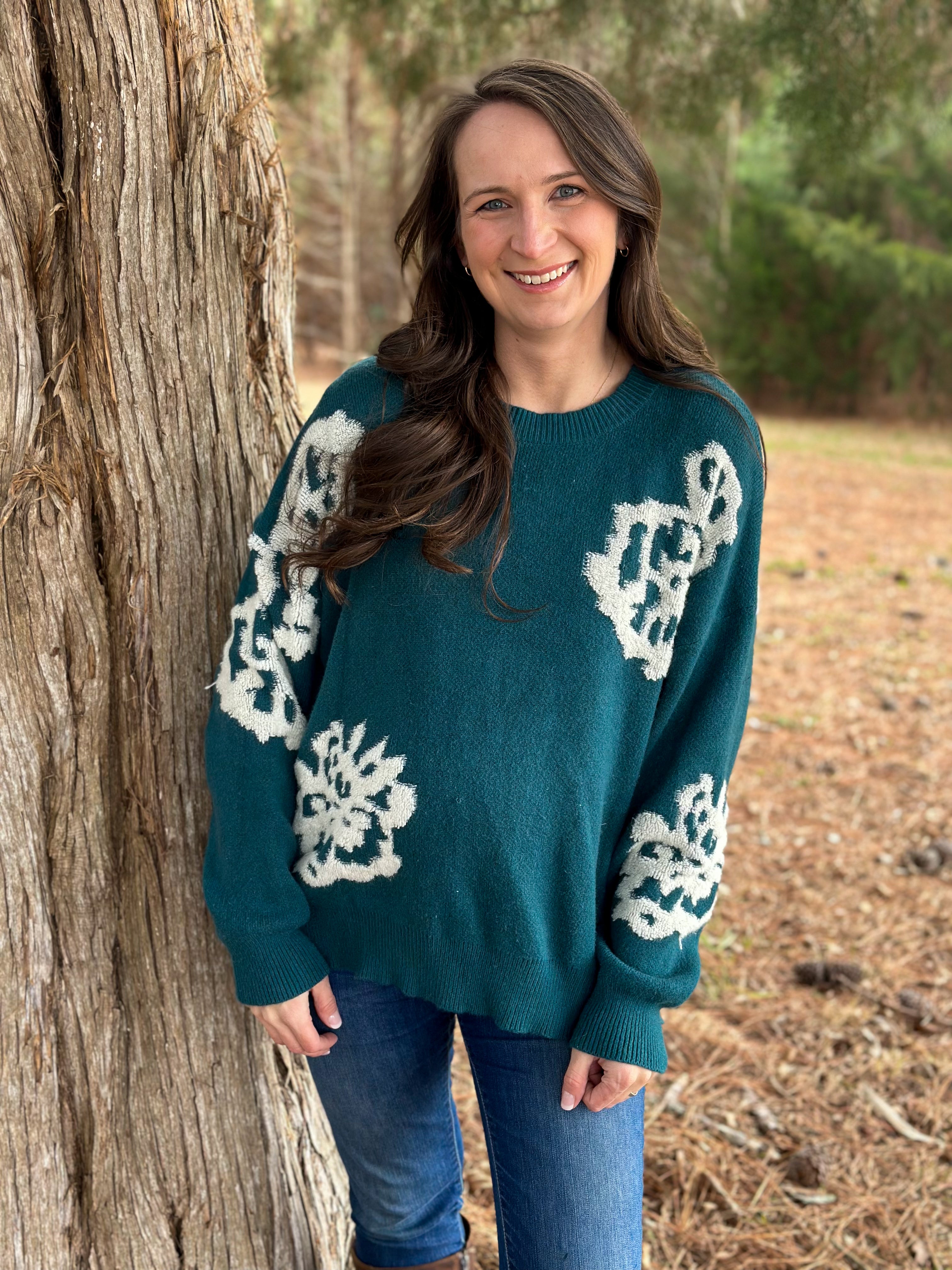 Emerald Floral Blouse :: S-L