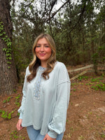 Load image into Gallery viewer, Skye Embroidered Henley :: S-L
