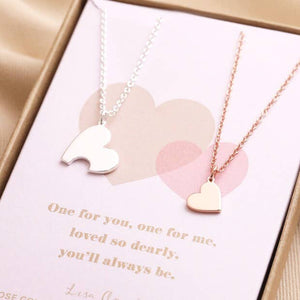 Puzzle Heart Necklace Set