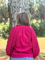 Load image into Gallery viewer, Rebecca Blouse :: Crimson :: S-2X
