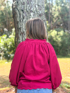 Rebecca Blouse :: Crimson :: S-2X