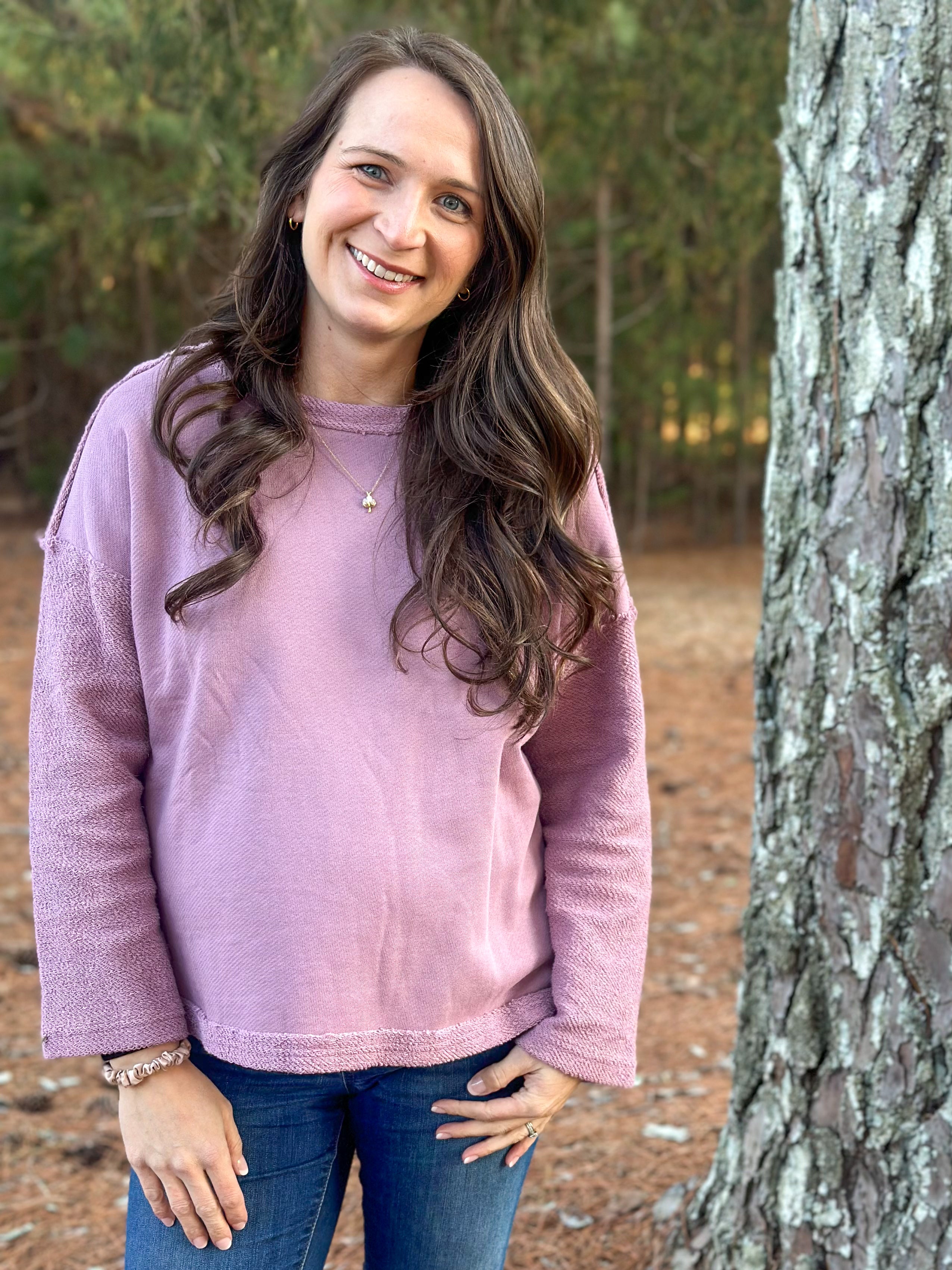 Spring Fling Pullover :: Mauve :: S-L