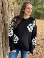 Load image into Gallery viewer, Black Floral Sweater :: S-L
