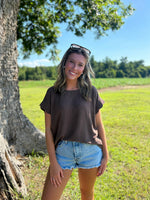 Load image into Gallery viewer, Gabi Top :: Espresso :: S-2X
