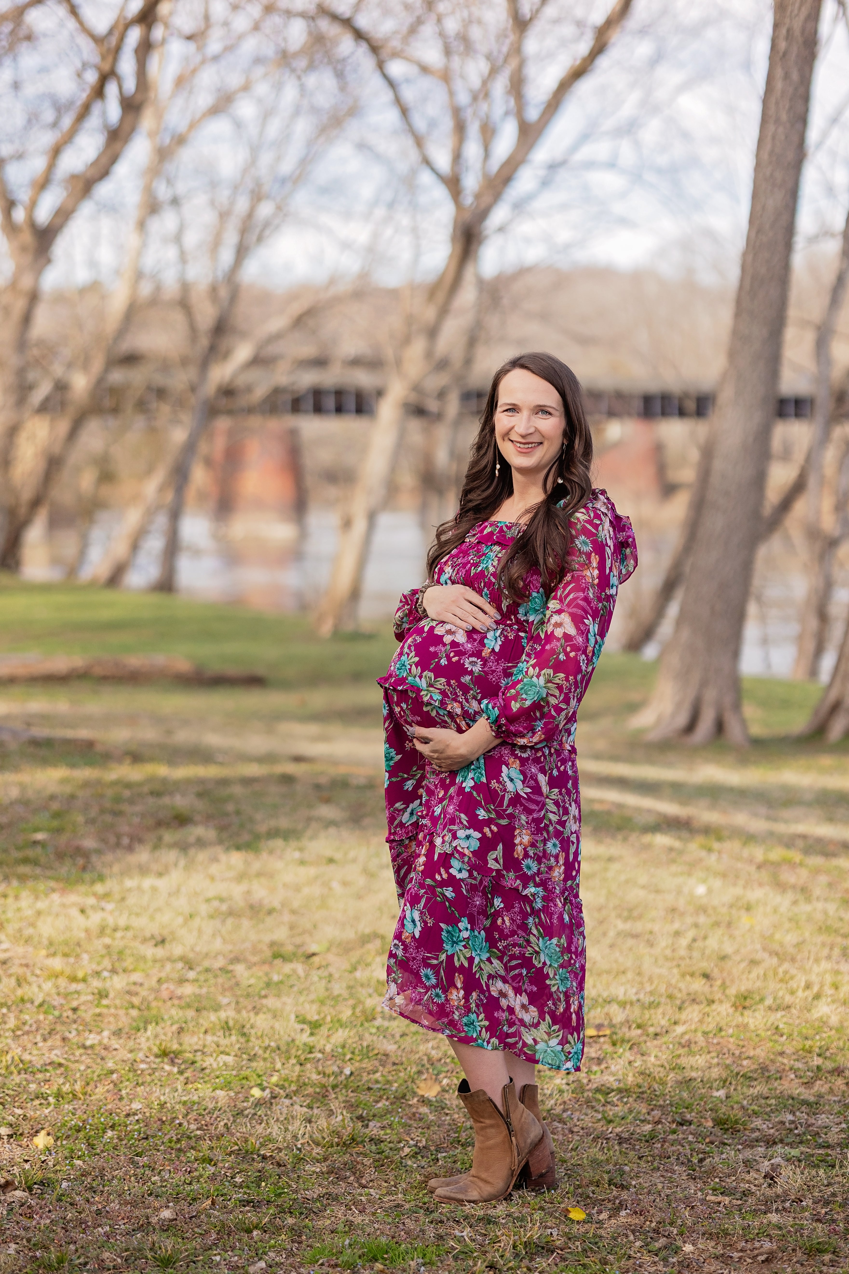Plum Floral Midi Dress :: S-L