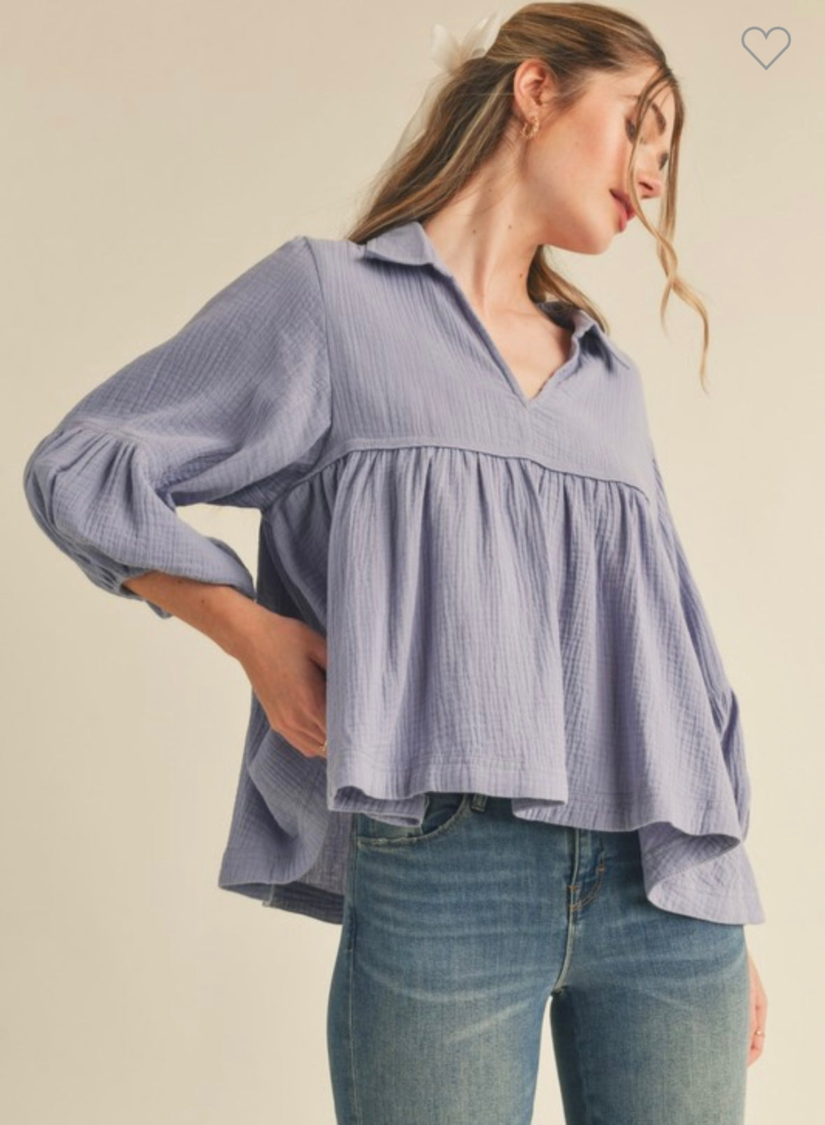 Cornflower Babydoll Blouse :: Medium & Large