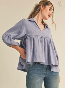 Cornflower Babydoll Blouse :: Medium & Large