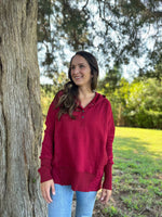 Load image into Gallery viewer, Mariah Snap Button Hoodie :: Red :: Medium &amp; Large
