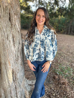Load image into Gallery viewer, Genevieve Floral Blouse :: Large
