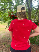 Load image into Gallery viewer, Floral Flag Trucker Hat :: Light Denim
