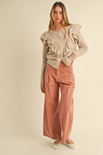 Load image into Gallery viewer, Ruffle Detailed Button-Down Sweater :: S-L

