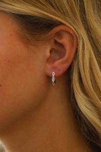Silver Textured Hoops