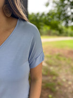 Load image into Gallery viewer, Clementine Basic Tee :: Light Blue :: S-3X
