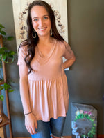 Load image into Gallery viewer, Maggie Babydoll Top :: Peachy Tan :: Large
