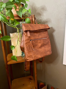 Fold Over Backpack :: Coffee