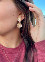 Load image into Gallery viewer, Double Floral Gold Earrings
