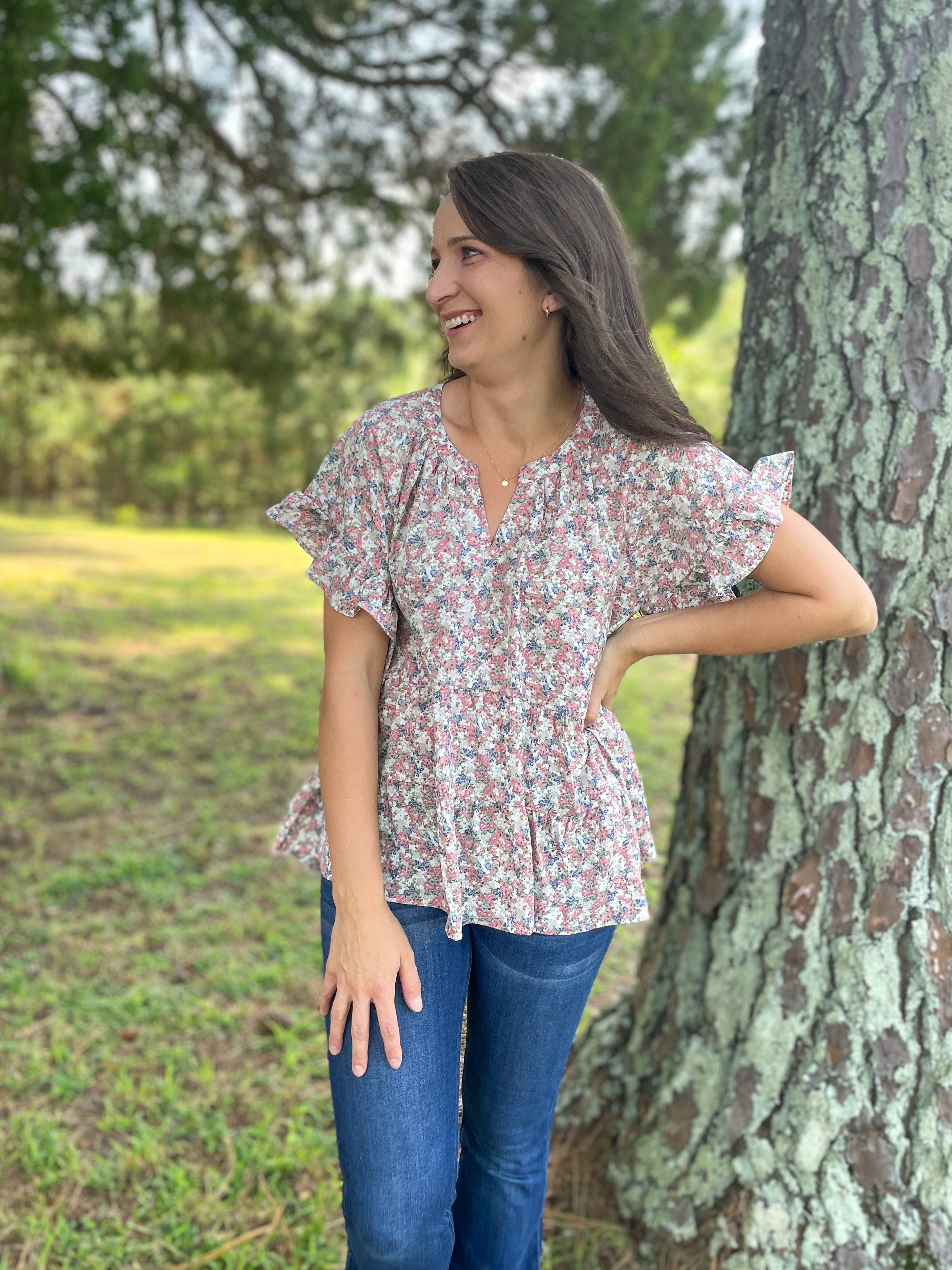 Bluebell II Floral Tiered Blouse :: 1X – Wildflower Found