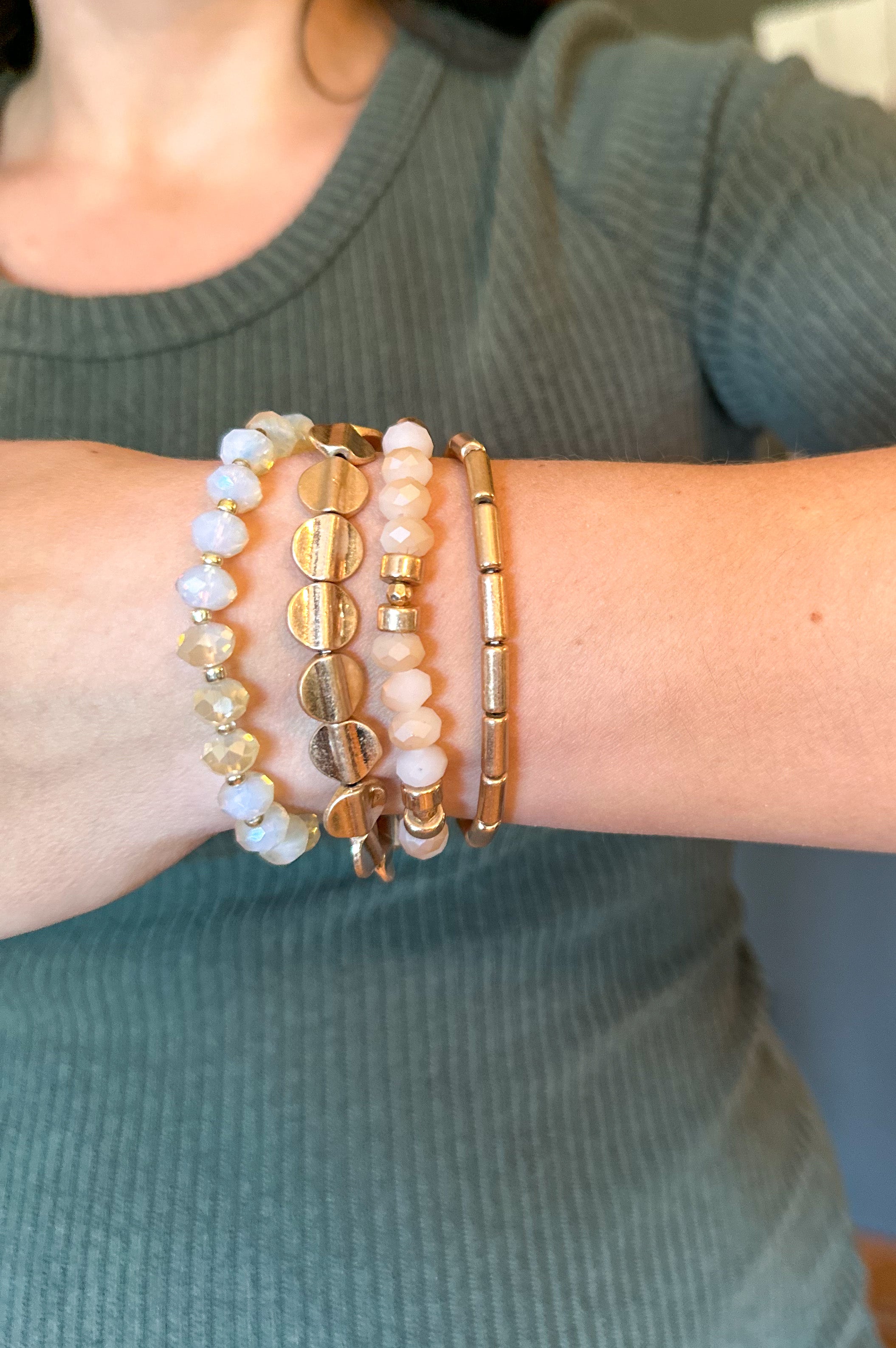 Ivory + Gold Bracelet Stack