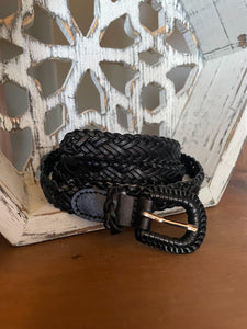 Braided Leather Belt :: Black