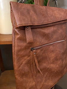 Fold Over Backpack :: Coffee